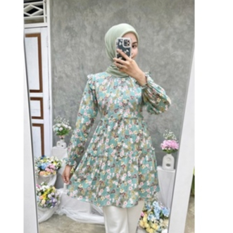 Ounadoutfit Zahira blouse wanita premium motif bunga | atasan wanita motif bunga | blouse wanita busui | atasan wanita muslim | blouse wanita cantik | blouse rayon motif bunga | kemeja wanita rayon