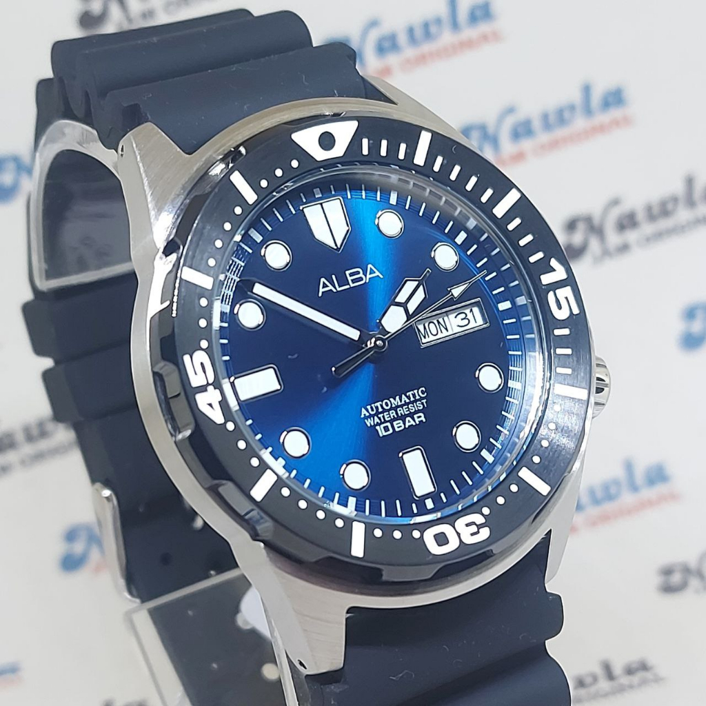 Alba Automatic AL4379X1 Monster Blue Dial - Jam Tangan Pria AL4379