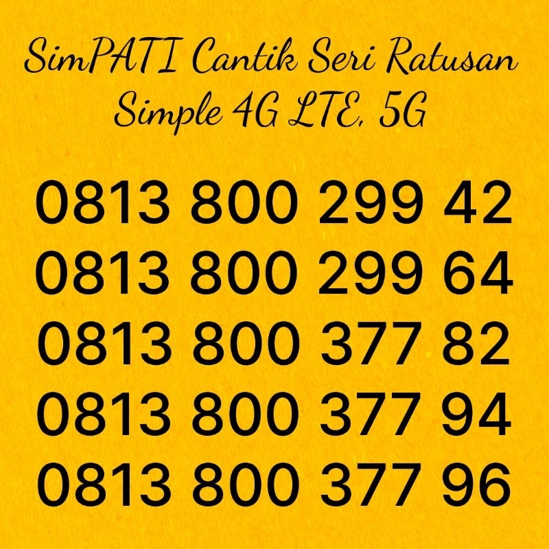 Nomor cantik simpati