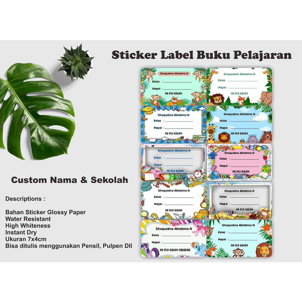 

(TERMURAH) PROMO!! Sticker Buku Mata Pelajaran/Mapel