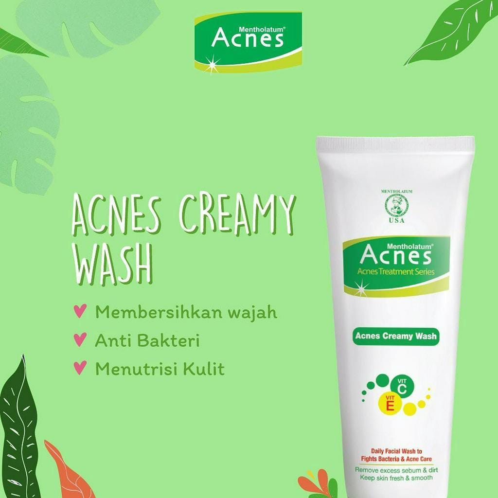 `ღ´ PHINKL `ღ´a̳c̳n̳e̳s̳ Acnes Creamy Wash sabun cuci wajah untuk jerawat facial tidak bikin kering memperbaiki tekstur kulit