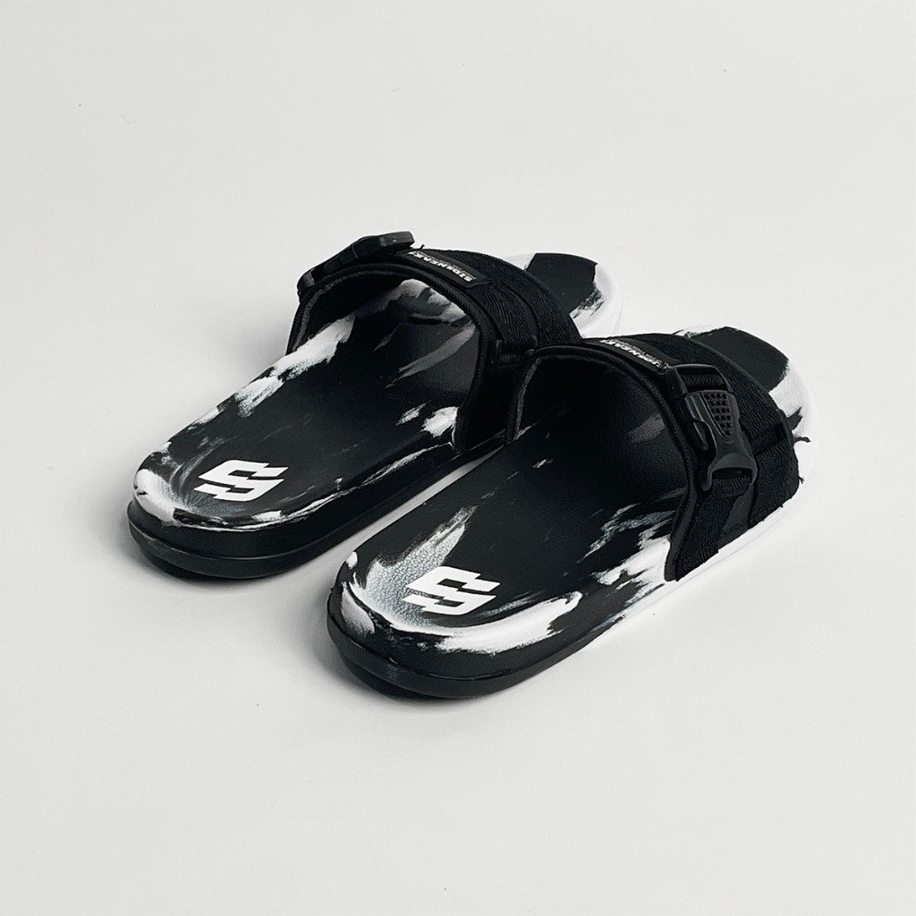 SIDSNEAKS Sandal Slide Pria Sandal Pria Sandal Slop Astro White Black Original