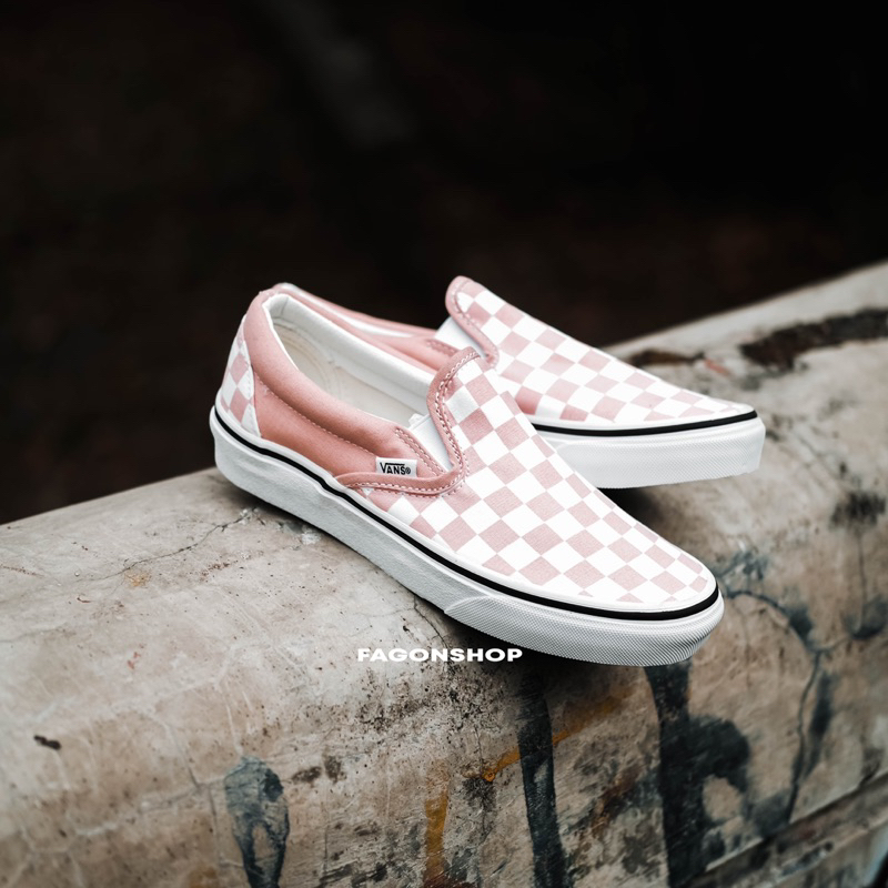 VANS SLIP-ON CHECKERBOARD ROSETTE CLASSIC ORIGINAL 100%