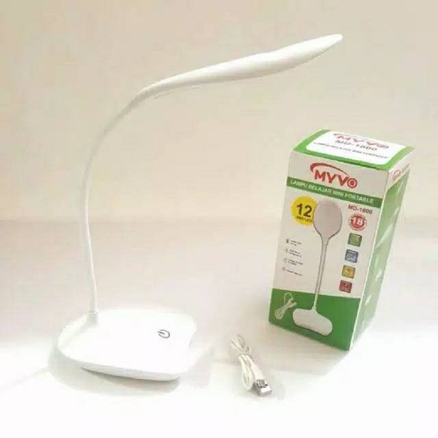 Lampu Belajar Myvo MD-1800 MD 1800 Portable Baterai Cas Charge Tombol Sentuh Lampu Fleksibel