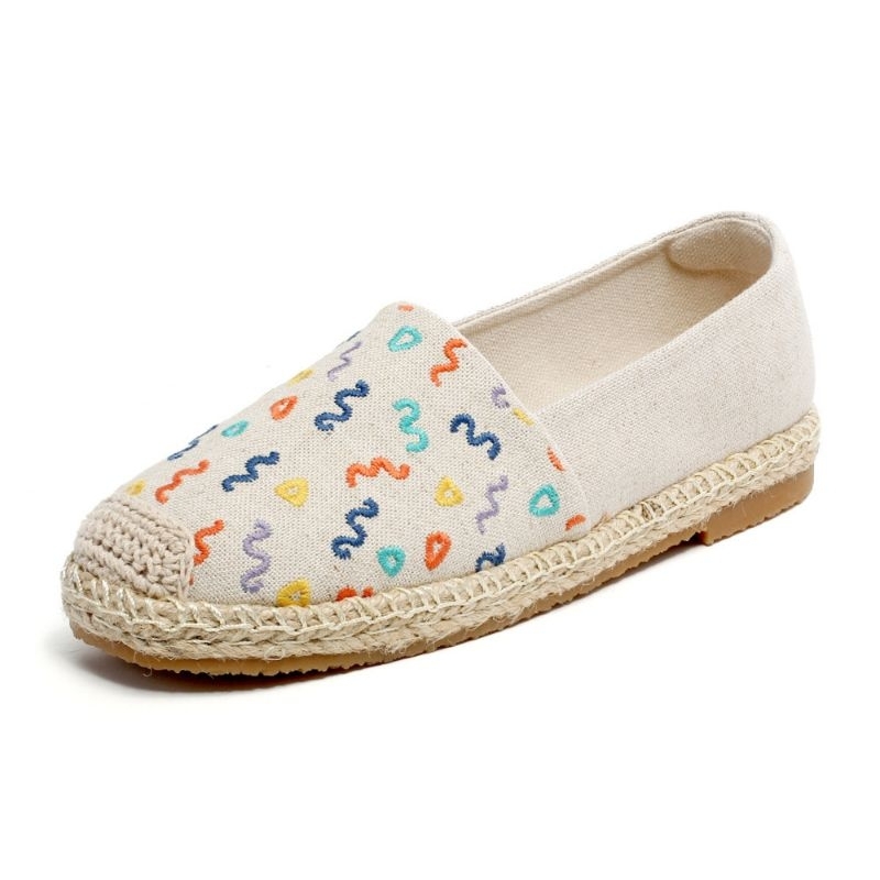 Sepatu korea espadrilles wanita import, slip on Flat kanvas, etnik//murah