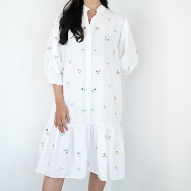 SURI DRESS | Summer Dress Wanita Woman Midi Long Dress Panjang Bunga Motif Korean Style | INI WEAR