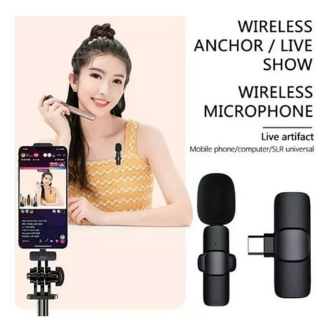 MIC WIRELESS HP VLOG YOUTUBER PORTABLE MIC FOR IPHONE AND ANDROID SMARTPHONE CONDENSER