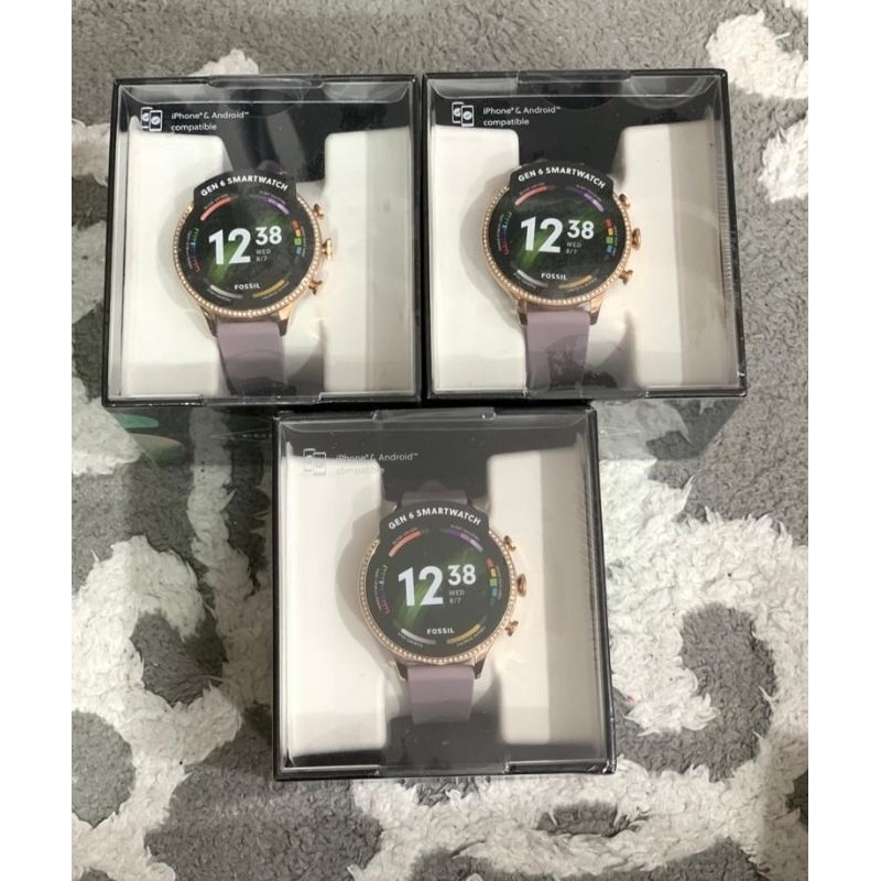 smartwatch F o s s i l Gen 6 rubber lilac FTW6080 gen6 purple ungu