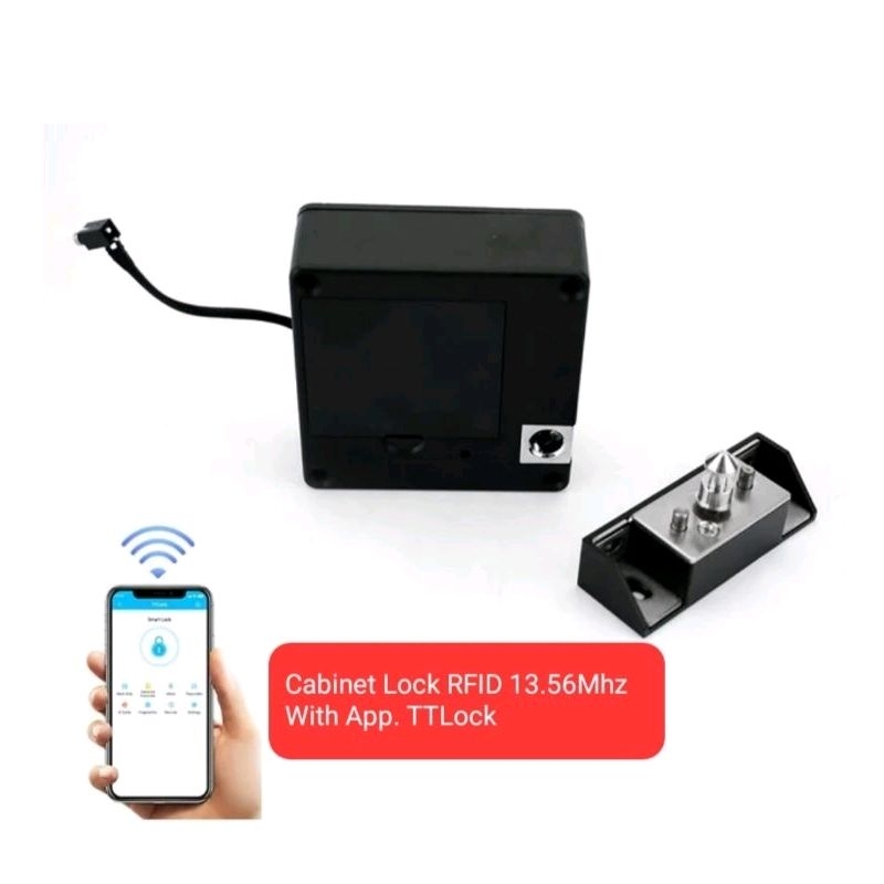 Bluetooth Invisible Cabinet Lock RFID 13.56 Mhz, Kunci Rahasia RFID 13.56 Mhz 13,56Mhz / Drawer Lock RFID IC pakai App. TTLock