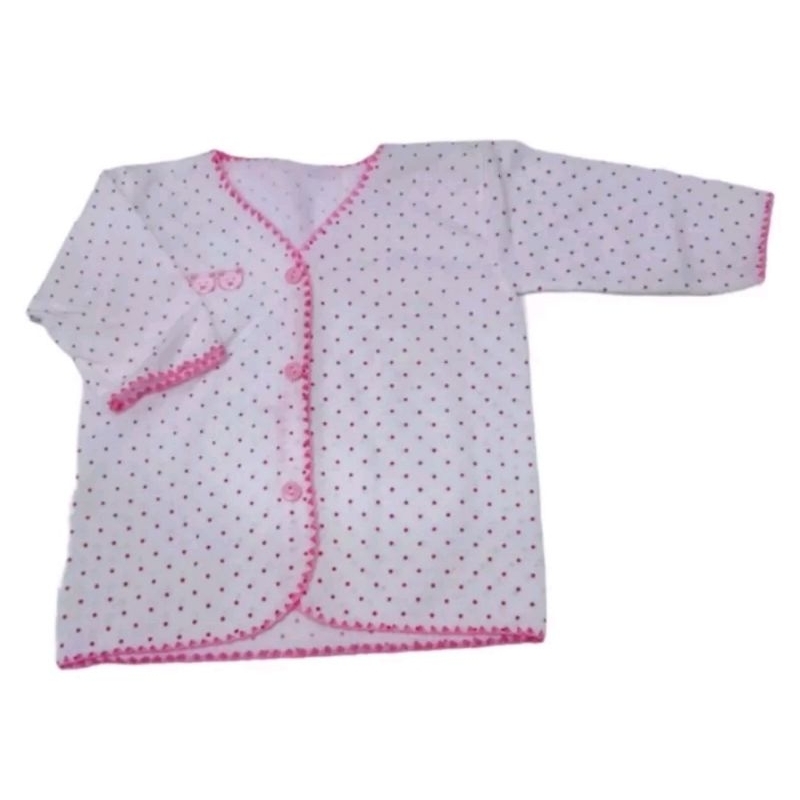 Baju Bayi Lengan Panjang POLKADOT (Grosir 12pcs) Baju Atasan Lengan Panjang POLKADOT 1 Lusin Newborn