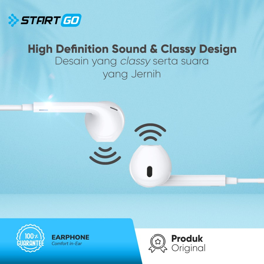 STARTGO Earphone Headset E2S Super Bass 3.5 inch Jack TPE