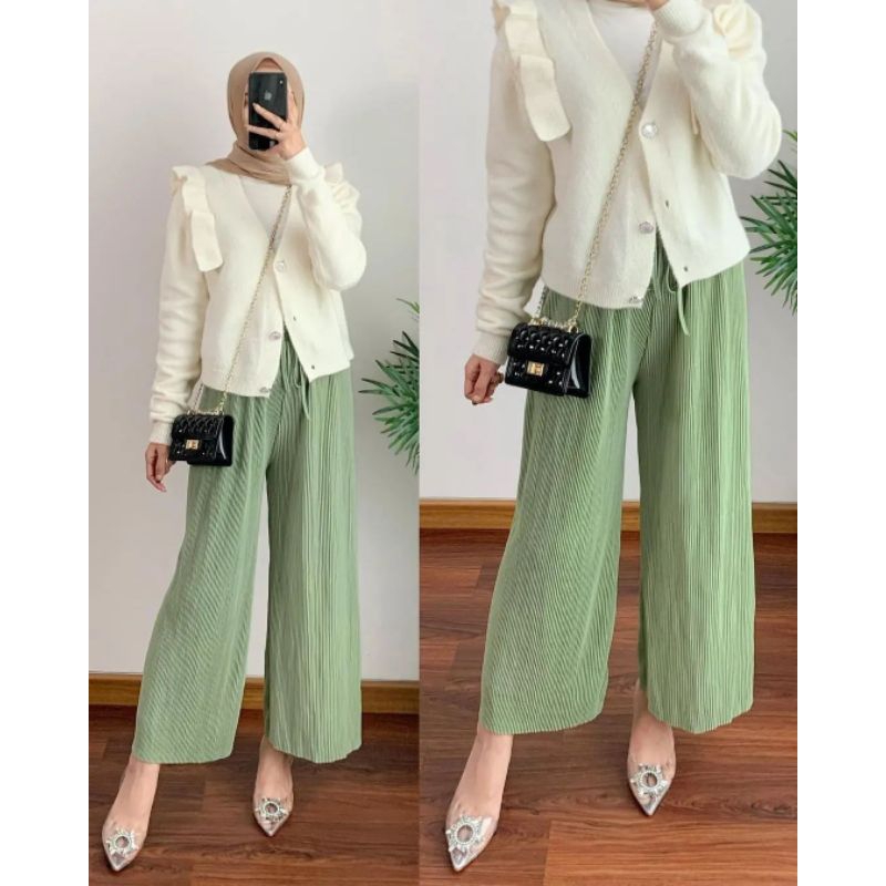 KULOT LIDI / KULOT PLISKET / KULOT PLISKET LIDI / KULOT PLISKET PREMIUM / KULOT LIDI PREMIUM / KULOT LIDI PLISKET / KULOT LIDI PLISKET PREMIUM-Sage