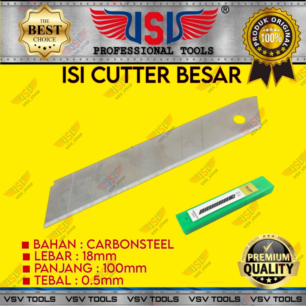 Isi Cutter Besar 18mm Refill Cutter Tebal 0.5mm isi 10pcs