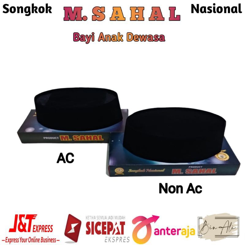 Peci Kopiah Songkok Nasional Hitam Polos Ac & Non ac||Songkok Bayi Anak Dewasa||Songkok M.Sahal