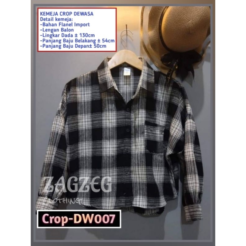 Cod Murah Atasan Kemeja Tartan Flanel Crop Top Wanita Outer Batwing Tamara Kemeja Flannel Cewek Kotak Kotak Oversize Lengan Balon