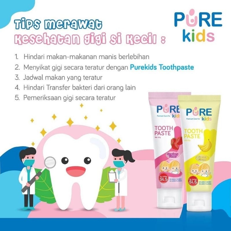 PureBB / Purekids toothpaste 50g / odol / pasta gigi bayi