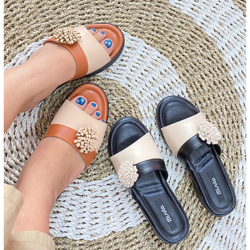 Misuta Collection wedges sandal cantik kode flowers