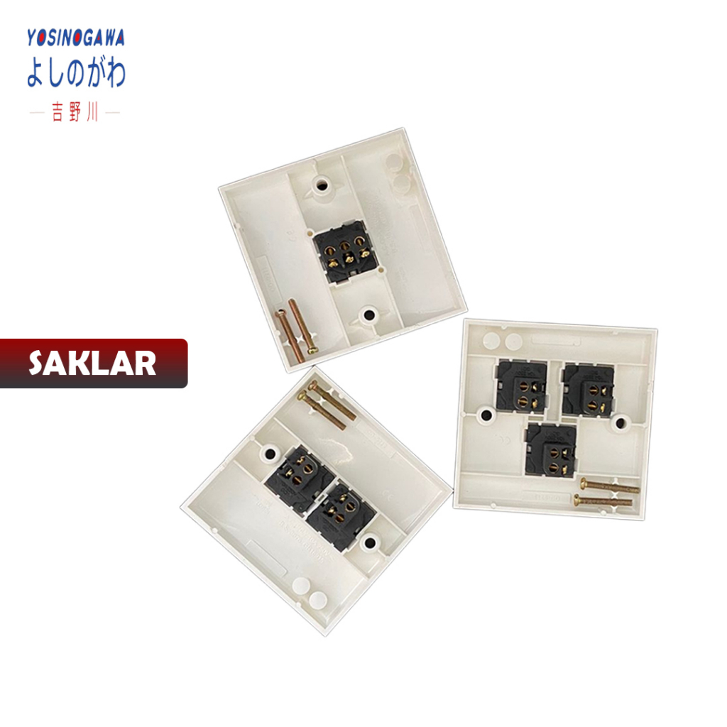 SAKLAR ENGKEL DINDING FREE BAUT 2PCS 1SAKLAR, 2SAKLAR, 3SAKLAR - YOSINOGAWA