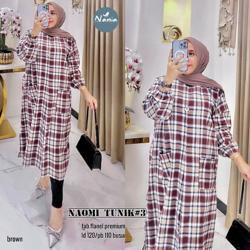 NAOMI TUNIK #3 FLANEL PREMIUM JUMBO BY NANIA