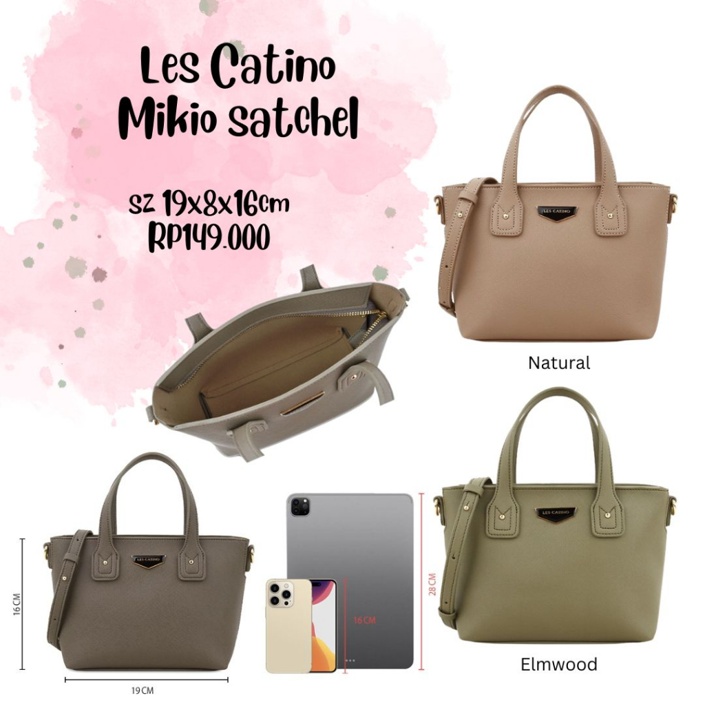 Tas selempang wanita Les Catino Mikio Satchel solid 1 NEW ORIGINAL