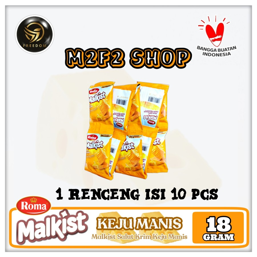 

Roma Biskuit Malkist Krim Keju Manis Sachet - 18 gr (Kemasan 1 Renceng)