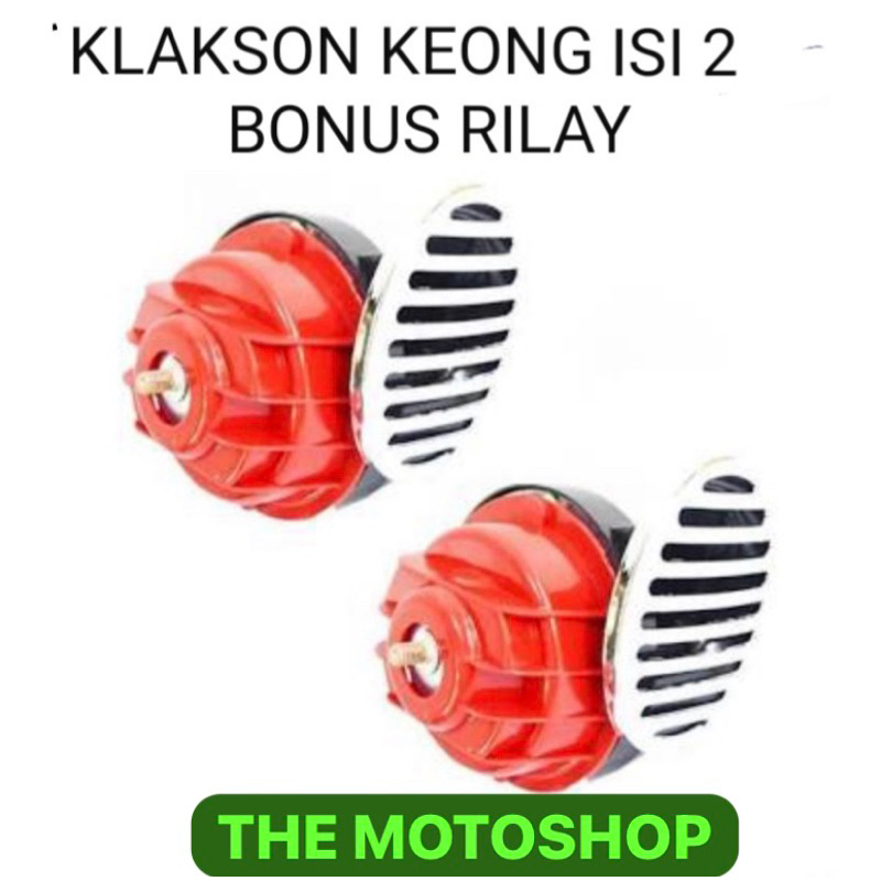 KLAKSON MOTOR MOBIL SEPASANG / 2 PCS KLAKSON MODEL KEONG PLUS RILEY KLAKSON SUARA KENCANG NGEBASS WATERPROOF 12 VOLT KLAKSON KEONG DOUBLE