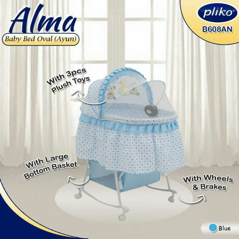 Pliko Bassinet Oval Baby Box Bed 608 AN Alma / Tempat Tidur Bayi