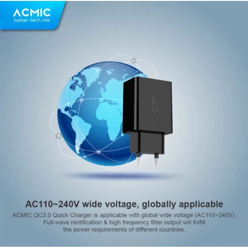 ACMIC CWCO2 Dual Usb Wall Charger Fast Charging 12W