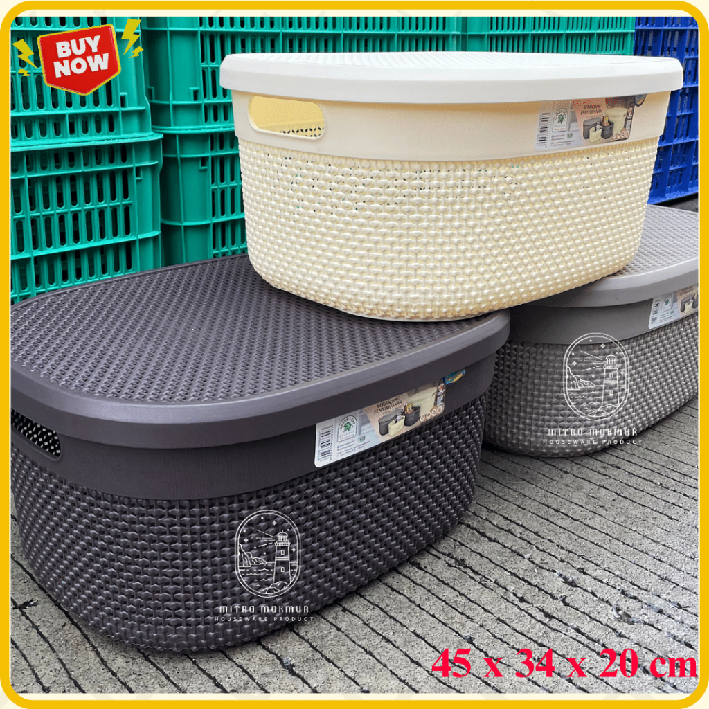 SALE!! ORIMONO KERANJANG SERBAGUNA TUTUP GREEN LEAF 3309 STORAGE BOX MULTIFUNGSI MURAH