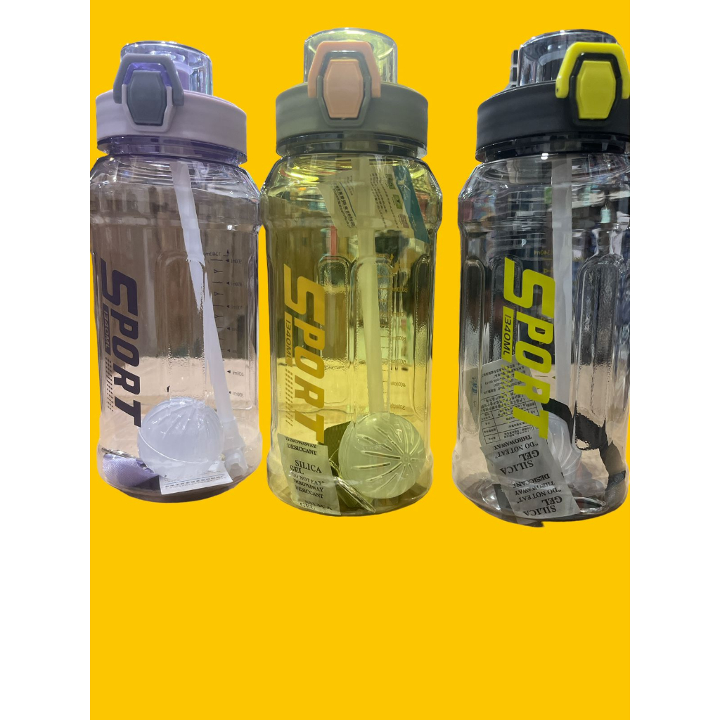 Botol Minum Jumbo Traveling Botol Minum Sport Kapasitas 1340ml Dilengkapi Sedotan Tali Anti Tumpah BPA FREE