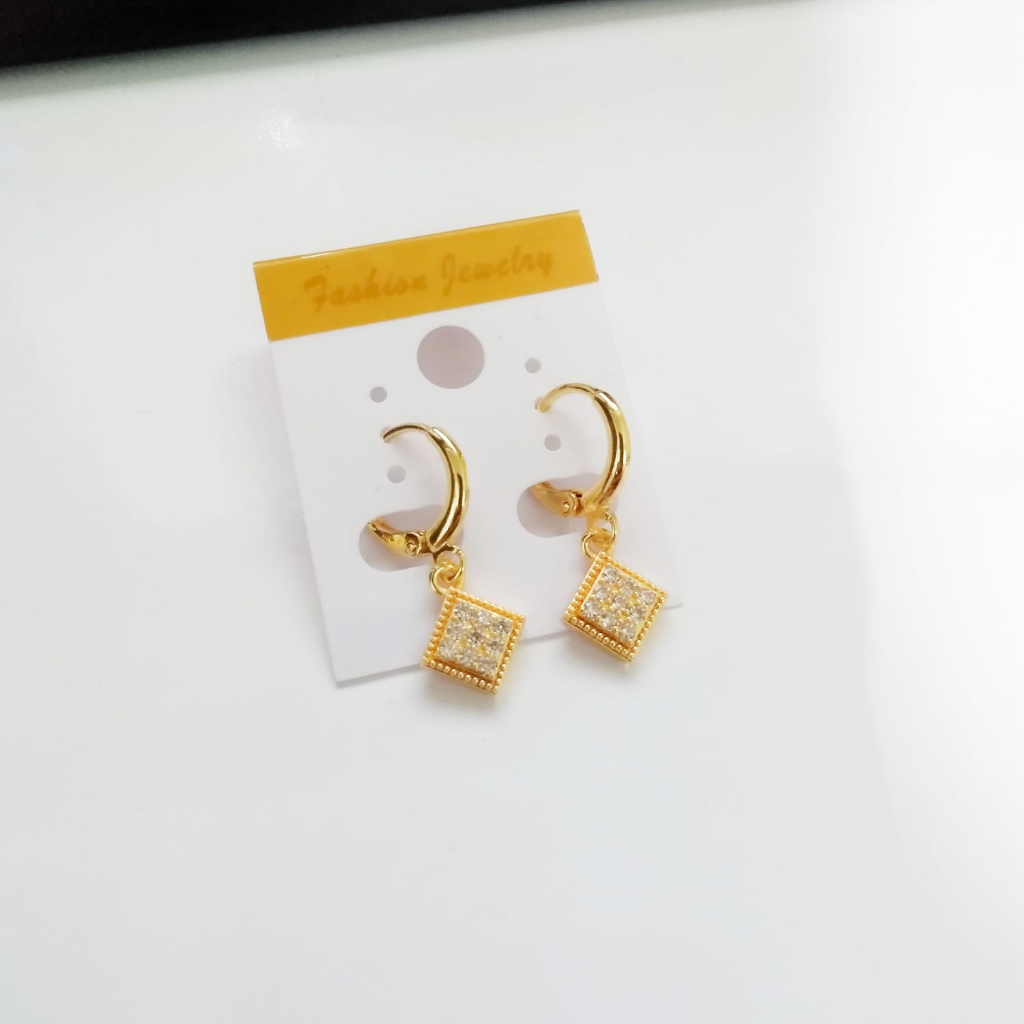 AV259 Anting Dewasa Juntai Permata Anting Klip Juntai