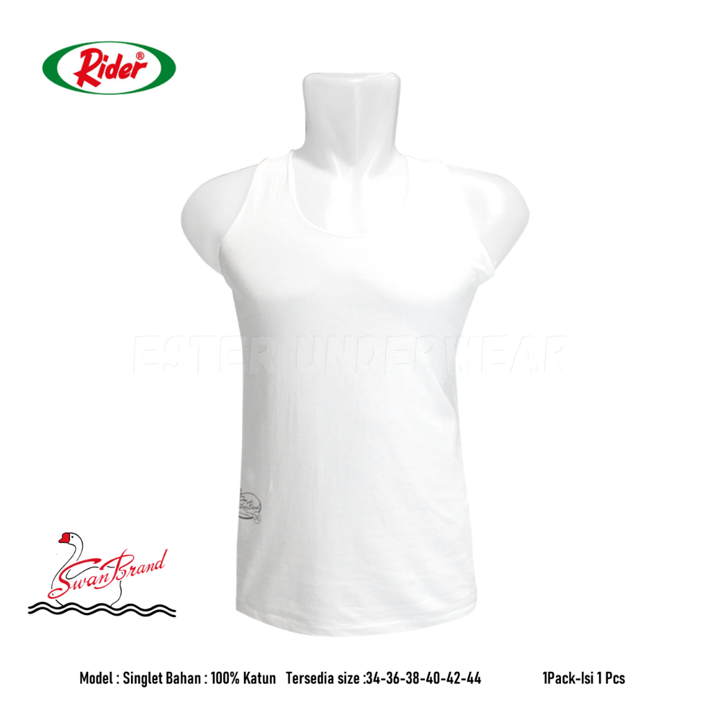 Kaos singlet Pria Swan Brand Rider SB 123 PUTIH ISI 1 PCS