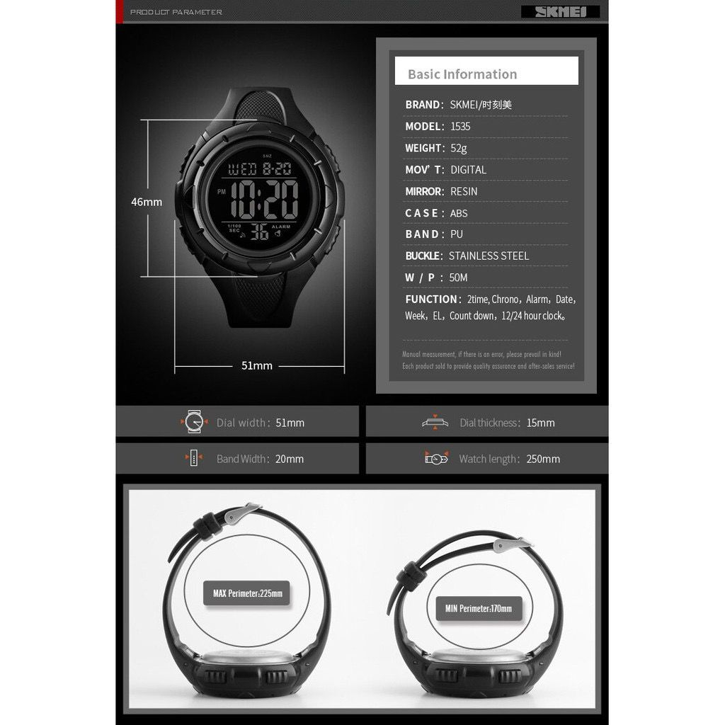 Jam Tangan Pria SKMEI 1535 Digital Sports Anti Air 30 Meter