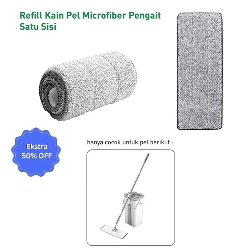 Cooger 1 Pcs Refill Kain Pel Microfiber Pengait Satu Sisi