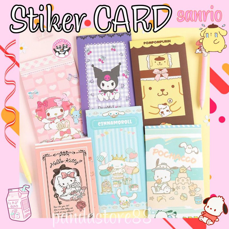 

Stiker Set Sanrio 10 in 1 +Card/ Stiker Card dekorasi stiker cinnamonroll kuromi melody