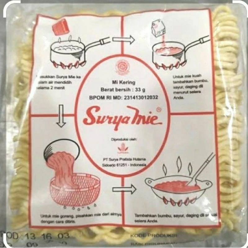 

SURYA MIE 1 bal isi 50 bungkus / SURYAMIE / MIE KREPES / MIE BAKSO MALANG