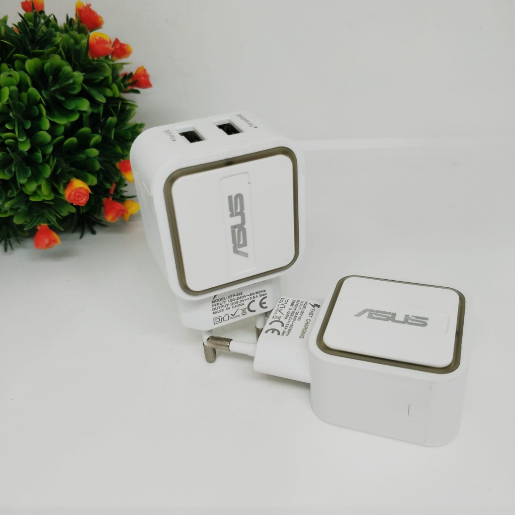 ADAPTOR BATOK CHARGER  QTP003 2USB ASUS TRAVEL ADAPTER CASAN SUPPORT SEMUA HP ANDROID SMARTPHONE GROSIR BY.SULTAN ROXY