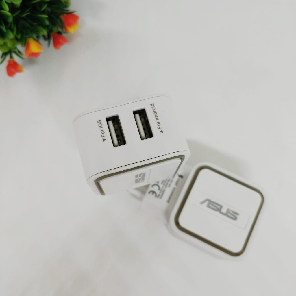 ADAPTOR BATOK CHARGER  QTP003 2USB ASUS TRAVEL ADAPTER CASAN SUPPORT SEMUA HP ANDROID SMARTPHONE GROSIR BY.SULTAN ROXY