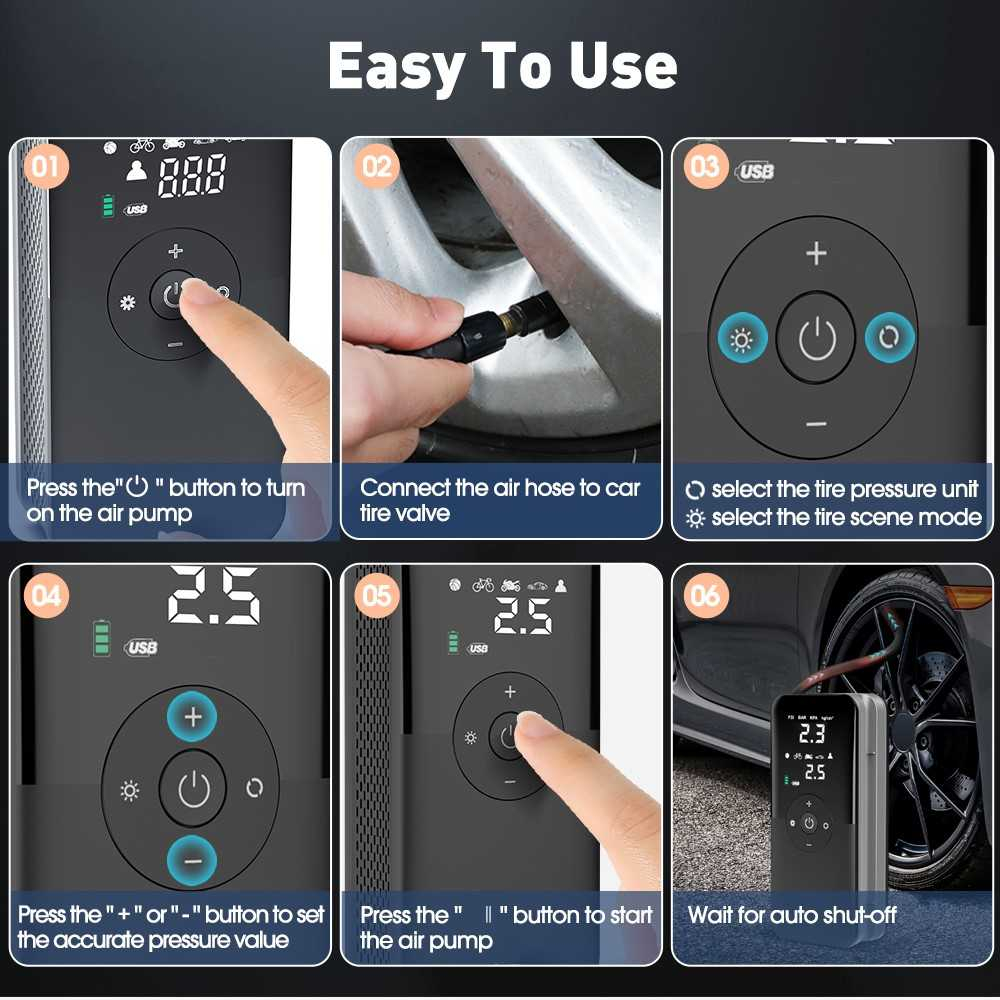 CARSUN Pompa Ban Elektrik Digital Tire Inflator Automatic Stop 3 Light - 3106