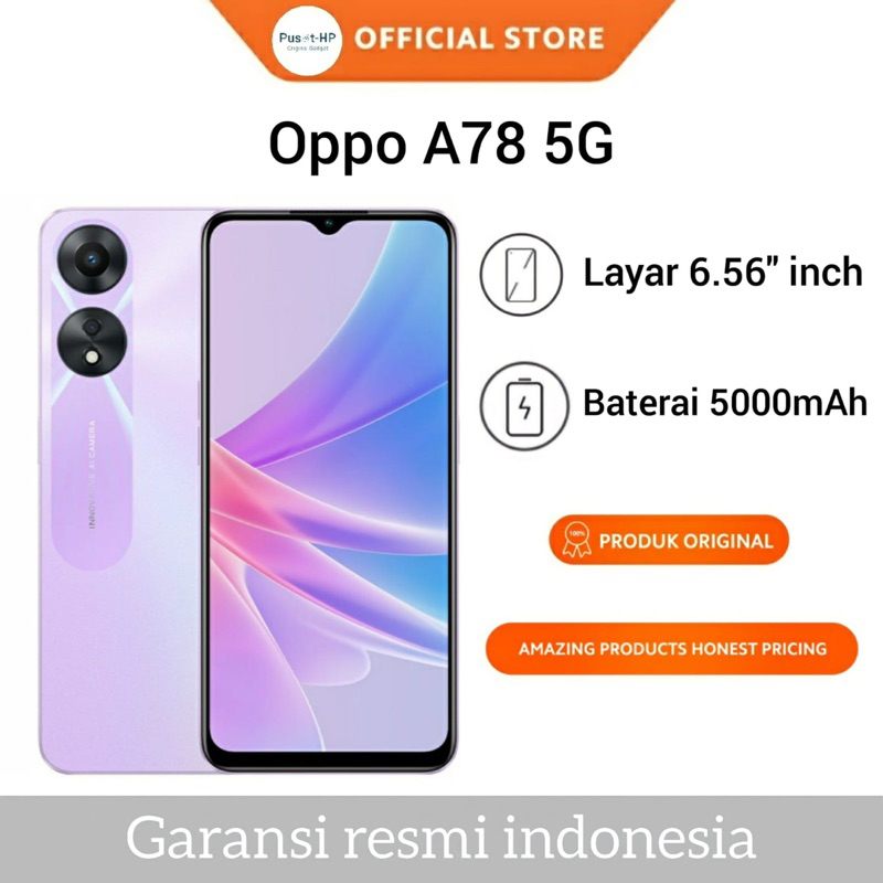 Oppo A78 5G 8/128GB Garansi Resmi