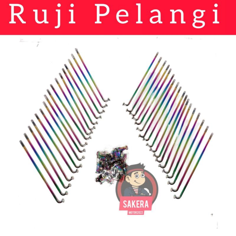 Jari Jari Pelangi Ruji Pelangi Spoke 2tone Racak 2tone Ruji Bakaran Jari Jari Ring 17,18,19