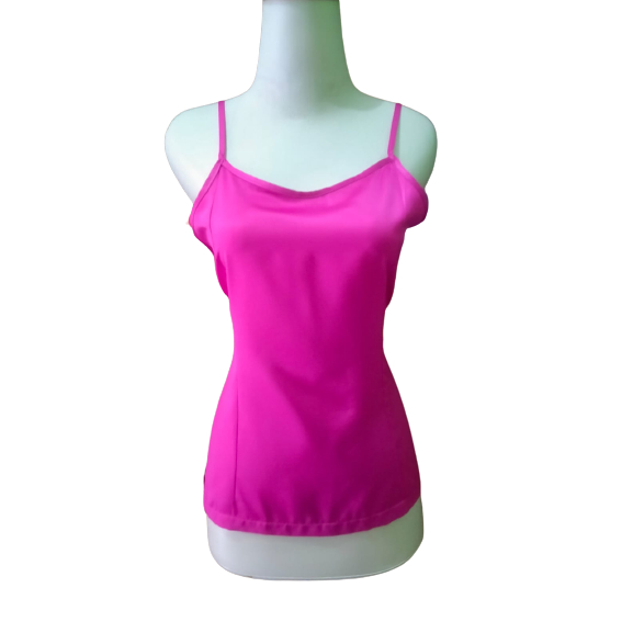 DALEMAN BAJU KEBAYA/TANKTOP BAHAN SATIN WARNA PINK FANTA