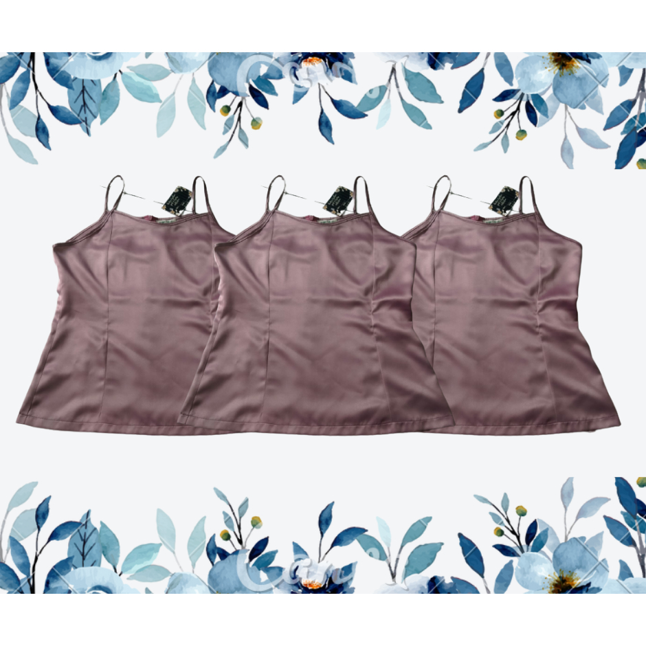DALEMAN BAJU BROKAT BAHAN SATIN PREMIUM/ TANKTOP PINK DUSTY 05