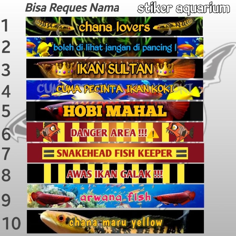 stiker aquarium/stiker lis aquarium/stiker kaca aquarium