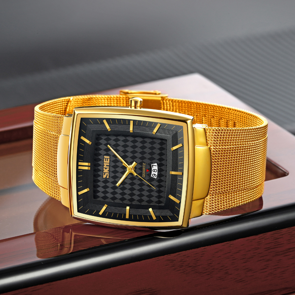 SKMEI 9311 Jam Tangan Pria Analog Tali Stainless Luminous Hand WATCHKITE WKOS