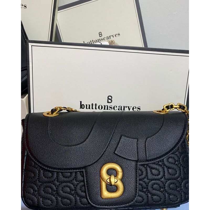Tas aluna flap bag medium black tas buttonscarves ada juga buttonscarves emily in paris preloved lik