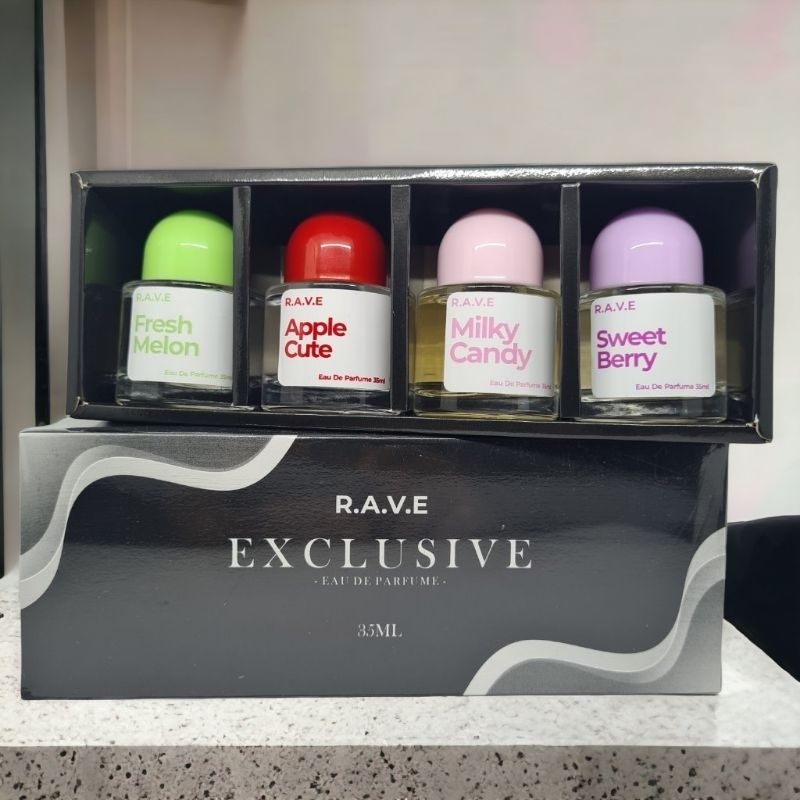 Paket Parfum RAVE Exclusive isi 4 Botol Varian