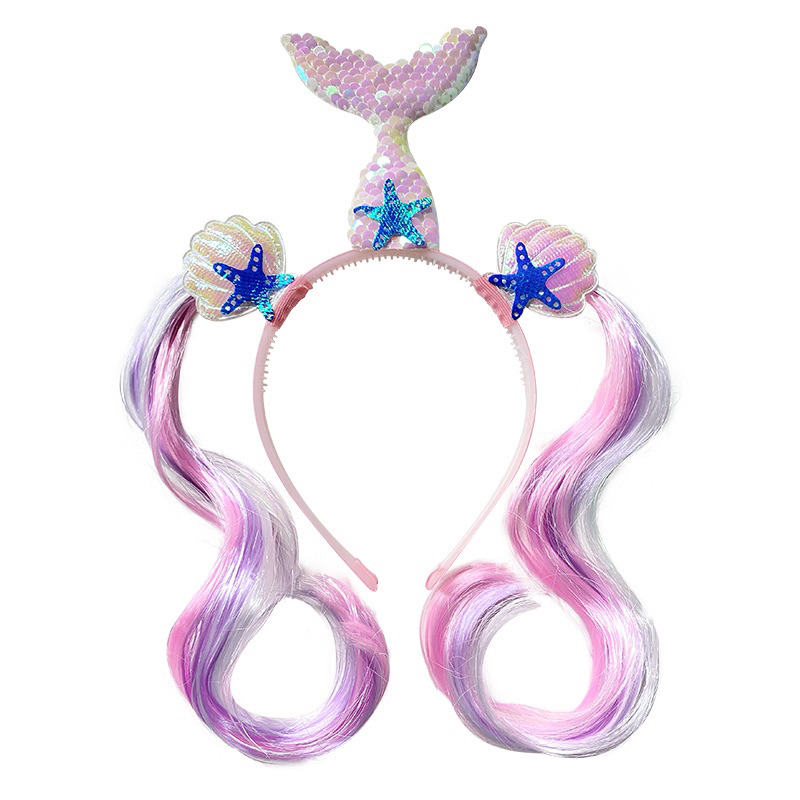 BANDO ANAK IMPORT HAIRWIG LAMPU KEPANG / MERMAID / UNICORN / RAMBUT PALSU / EKOR BLING / LAMPU / CUTE / KADO / AKSESORIS RAMBUT