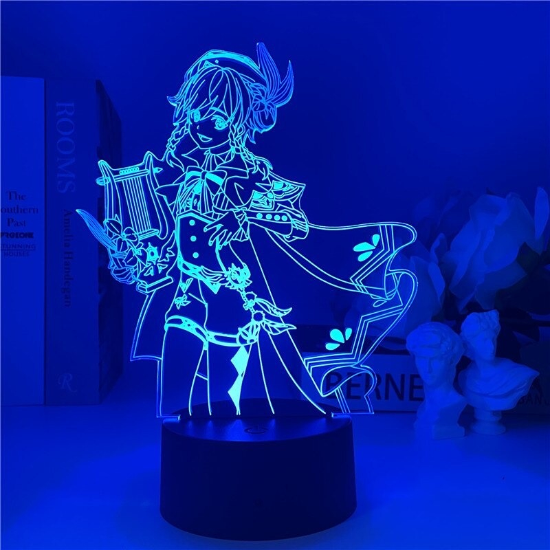 GENSHIN IMPACT ALL MONDSTADT LAMPU LED PURINSU ANIME LIGHT MOOD HIAS KAMAR FIGURE RGB TIDUR AKRILIK 