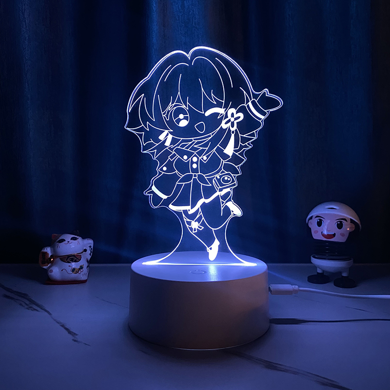 HONKAI STAR RAIL BAILU JING YUAN MARCH 7TH LAMPU LED PURINSU ANIME LIGHT MOOD HIAS KAMAR FIGURE RGB 